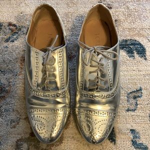 JCrew Silver Oxford Shoes